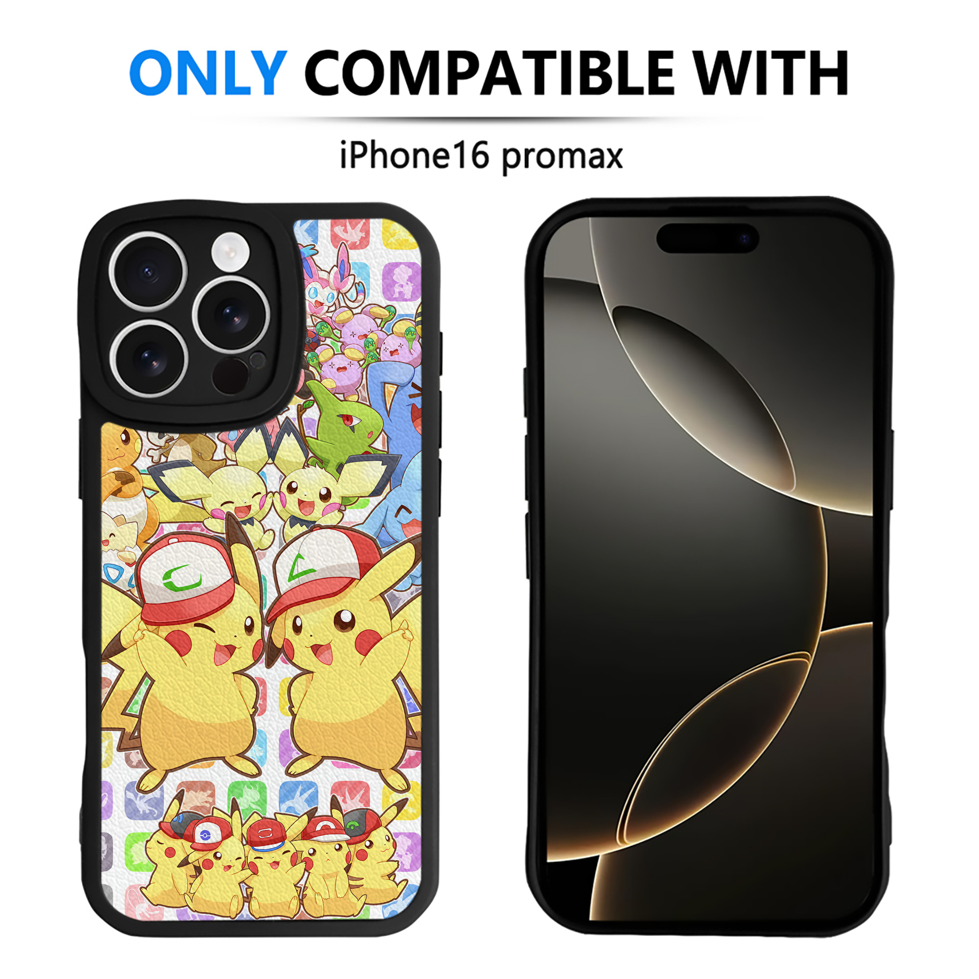 （画像用） ポケットモンスター Pokémon 【iPhone 16シリーズ対応】シリコンスマホケース（レザー調） 材質：シリコン